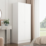 31.5 inches Modern White 5-Tier Armoires Wardrobe Cabinet With 2 Doors