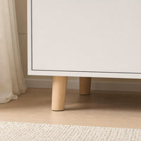 45" Modern White/Grey Changing Table Dresser with 4 Drawers and Open Shelf