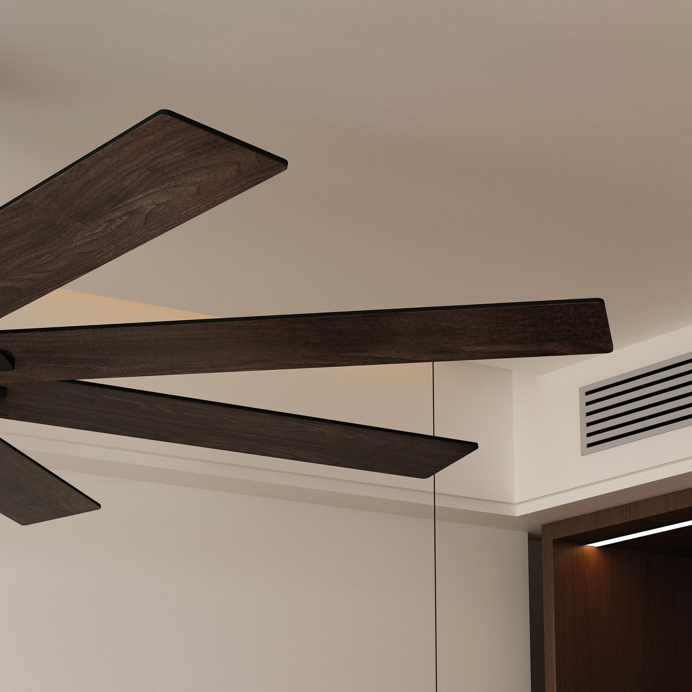 31" Modern Dark Brown Ceiling Fan with Dual-Tone Blades and 3-Color LED Light