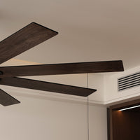 31" Modern Dark Brown Ceiling Fan with Dual-Tone Blades and 3-Color LED Light