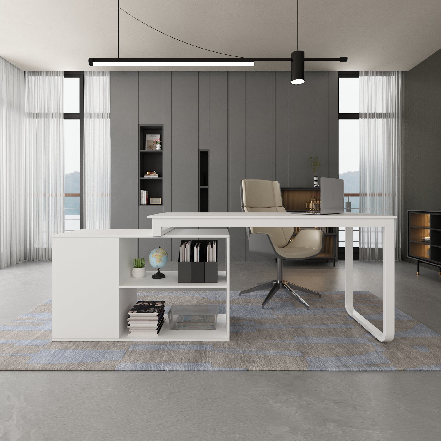 Home Office Computer Desk Corner Desk with Large Storage