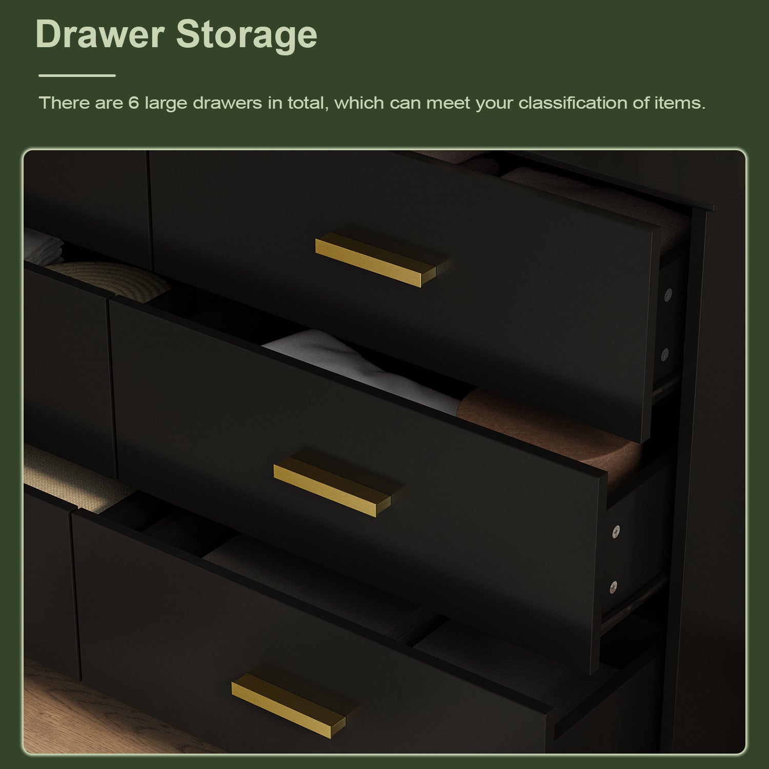 Modern White Finish Double Dresser 6-Drawer Cabinet for Hallway Entryway Living Room