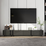 78.7 inch Modern Black Media Console TV Stand with Drop-Down Doors