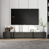78.7" Modern Black Media Console TV Stand with Drop-Down Doors