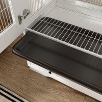 38.5" Modern White Large Floor Bird Cage with Removable Tray and Storage Drawers