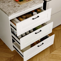 29.9" 2-Piece Shaker-Style Kitchen Cabinet Set with 3 Drawers