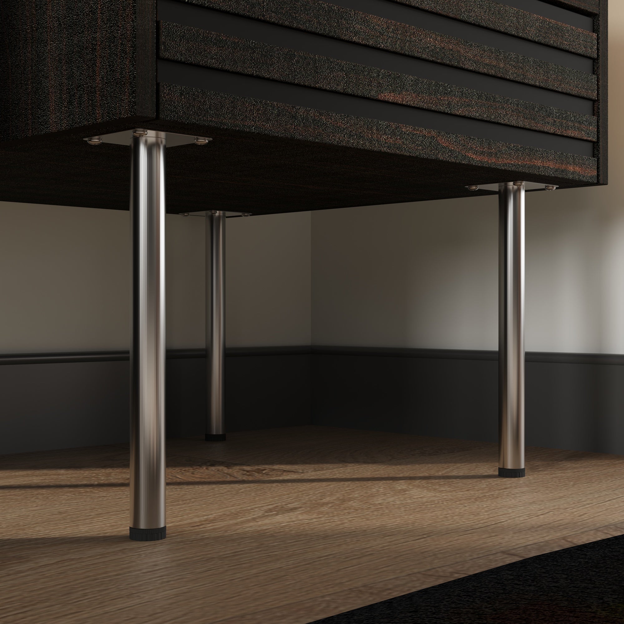 Brown Tempered Glass Nightstand 