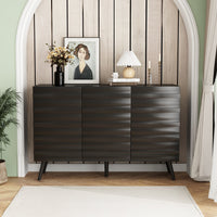 47.2" Modern Minimalist Black Buffet Cabinet with Storage