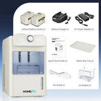 Homevol EVO1 Corded & Battery Powered Ice Maker with Self-Cleaning
