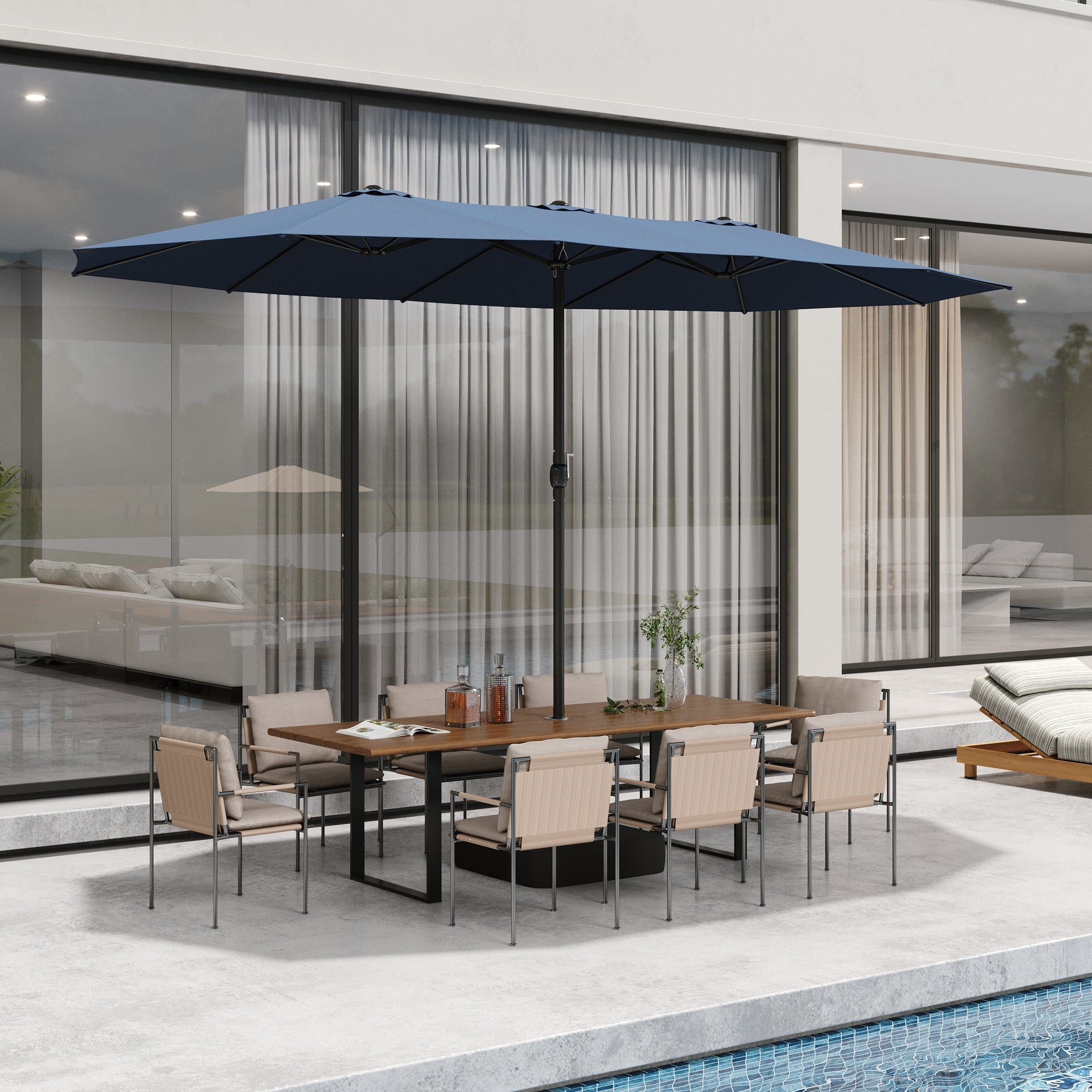 Outdoor Patio Umbrella With Adjustable Tilt And Sturdy Base