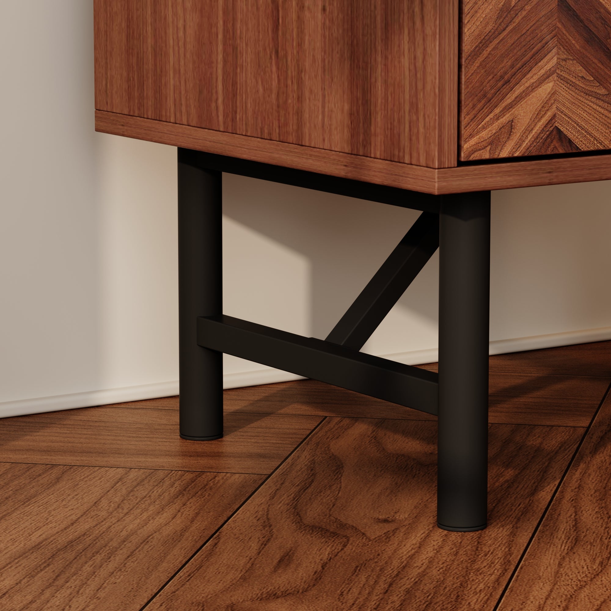 18.9" Rustic Brown Wood Grain 2-Drawer Bedside Table Nightstand