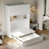57.8" Modern White Storage Bed with Socket, view 9