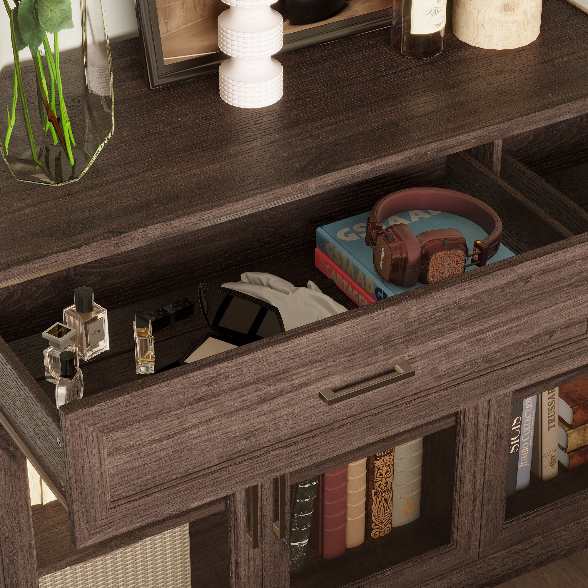 63" W Sideboard Cabinet Buffet Storage Cabinet