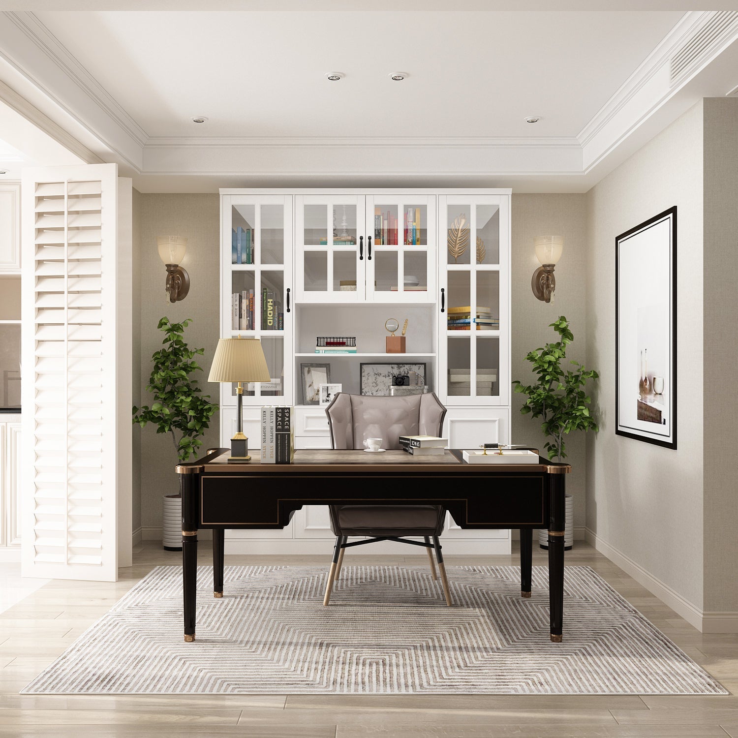 78.7'' H X 63'' W 2-Drawer Bookcase With Glass Doors