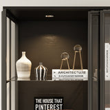 75'' H X 48'' W x 23.6'' D 4-Tier Display Cabinet Bookcase With Glass Doors And LED Light