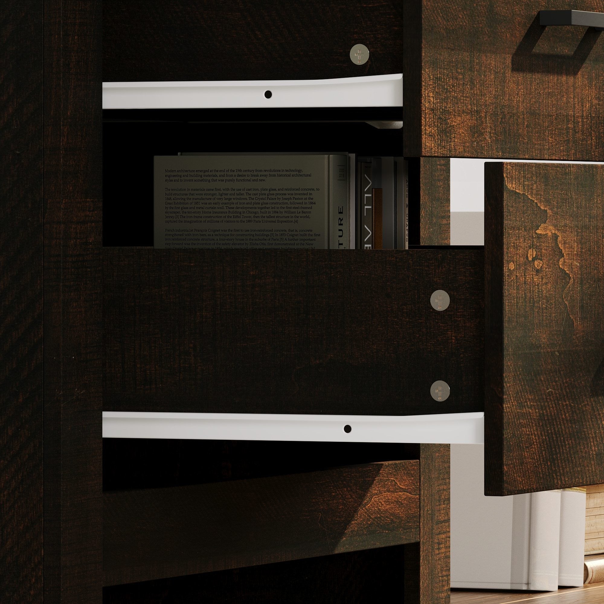 5 Drawer Vintage Woodgrain Accent Chest