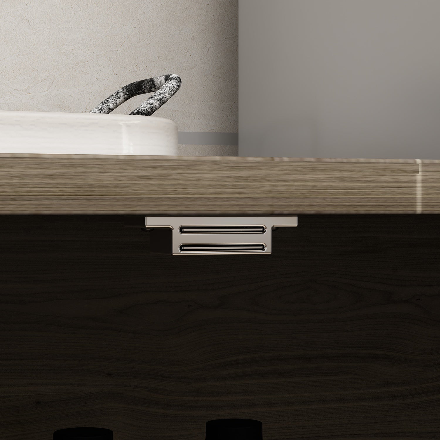 Large Kitchen Sideboard Display Cupboard with Drawers and Mesh Doors Wood Grain