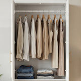 31.7 inches Modern White 4-Door Armoire