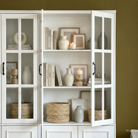 Sofna 78.7" Modern White Storage Cabinet with 10 Doors and 15 Adjustable Shelves