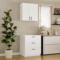 29.9" 2-Piece Shaker-Style Kitchen Cabinet Set with 3 Drawers