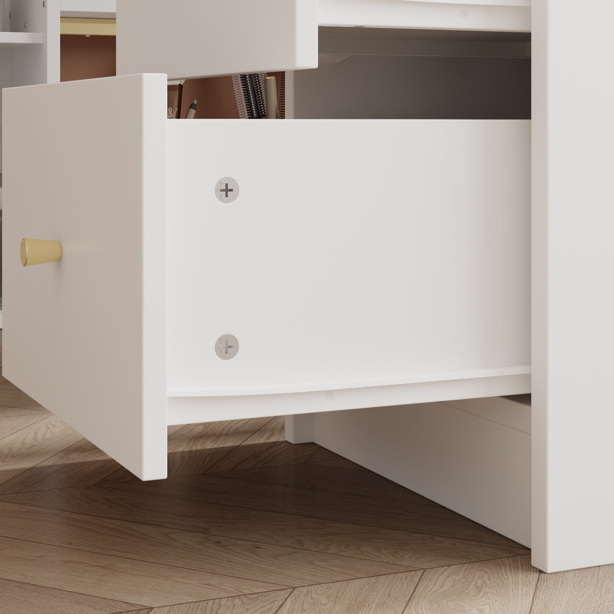 L-Shaped Manicure Nail Table Station With Electric Dust Collector