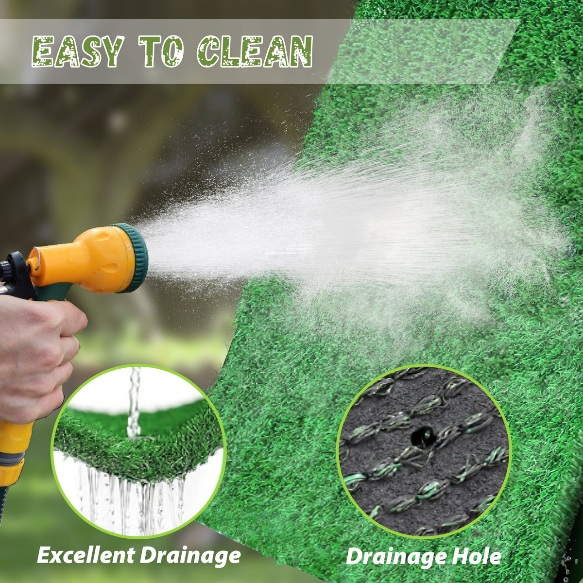 118" Natural Green Artificial Grass Turf Panels