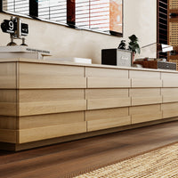 78.7" Modern Scandinavian Natural TV Stand Media Console with 4 Drawers