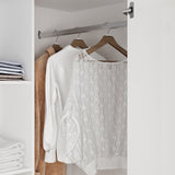 35.4 inch Modern White L-Shaped Corner Wardrobe with Top Cabinet & 8 Storage Shelves