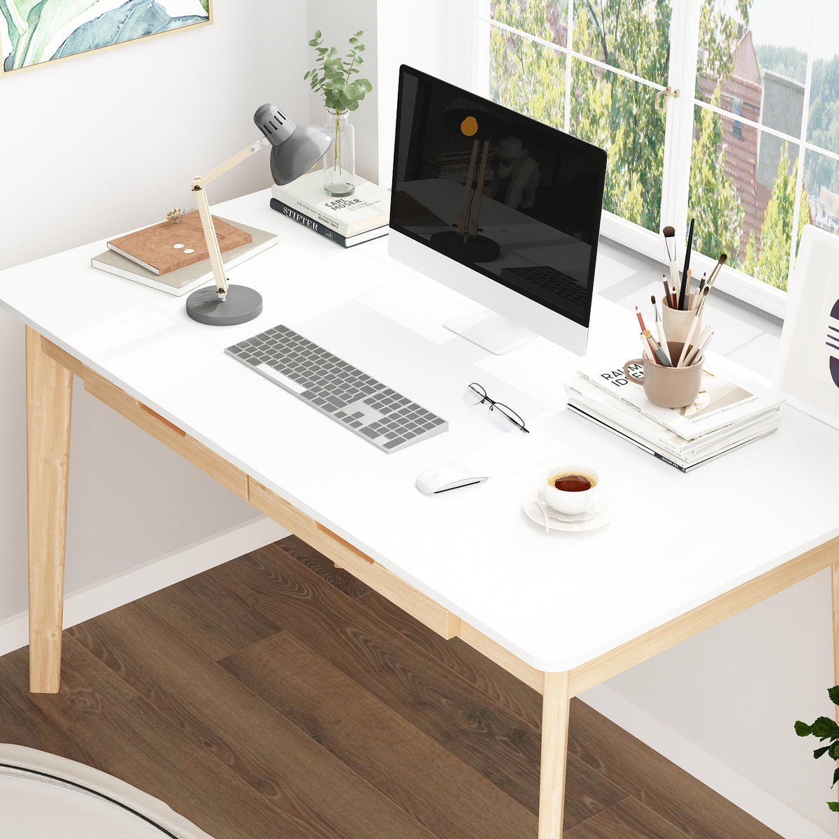 #Color_White&Light brown