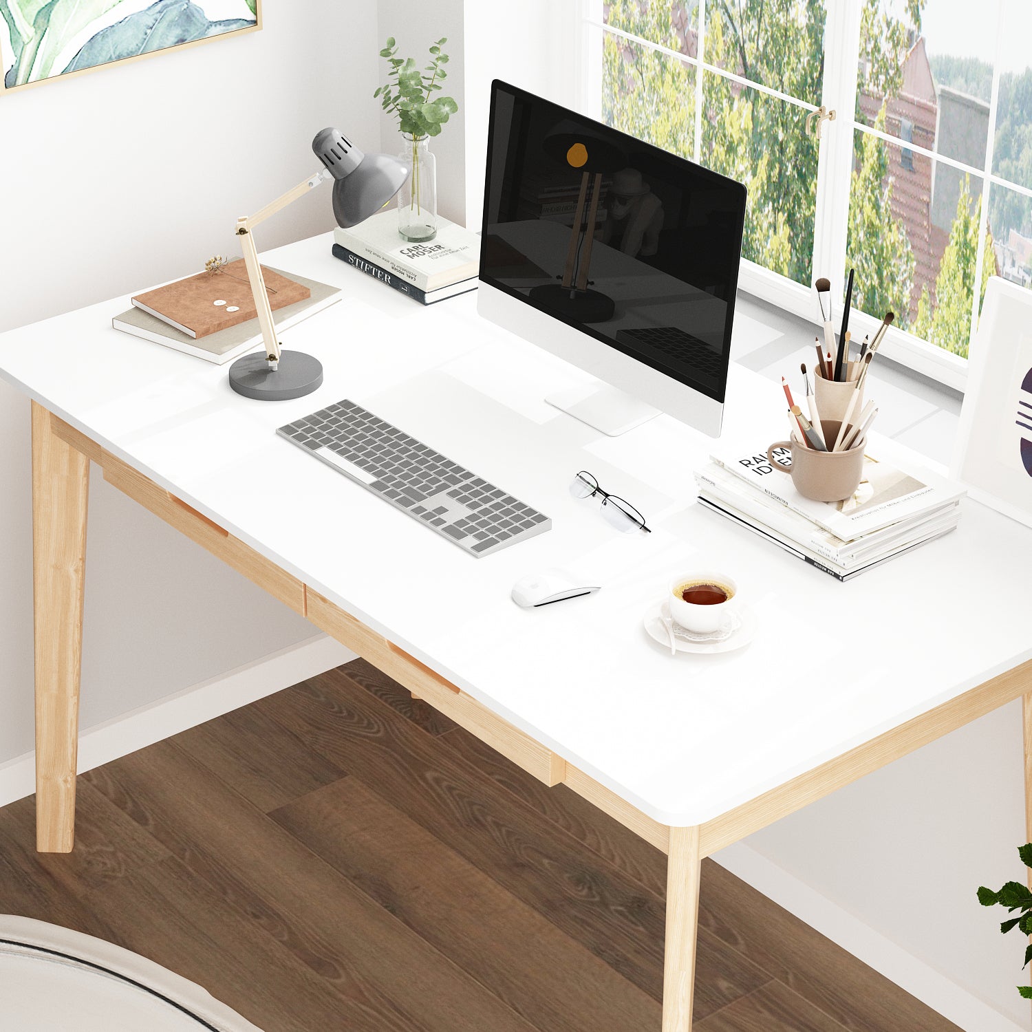 #Color_White&Light brown