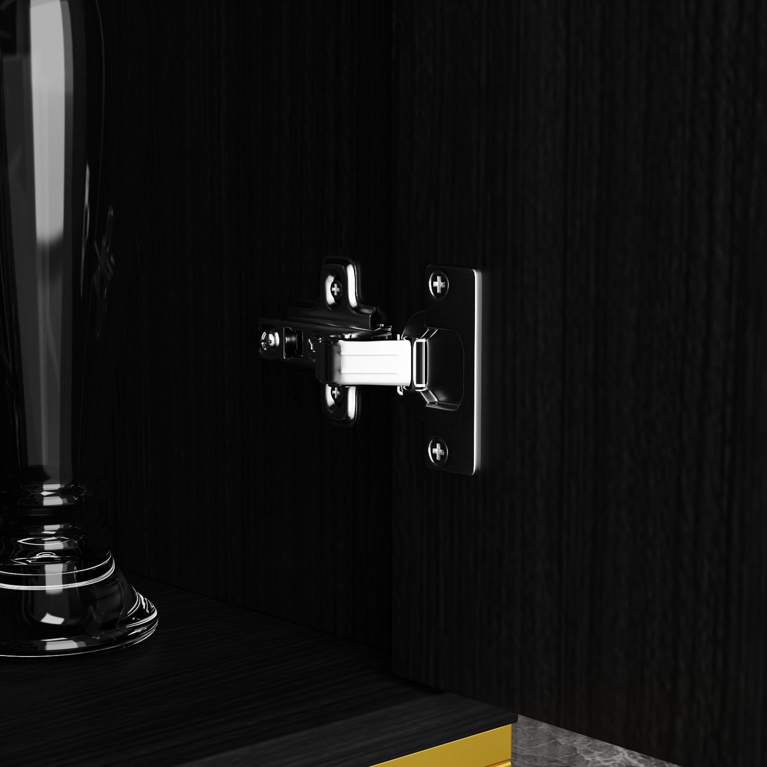 Buffet Sideboard with 3 Drawers & 2 Doors Storage Cabinet Sideboard Credenza Metal Legs for Dining Room and Living Room