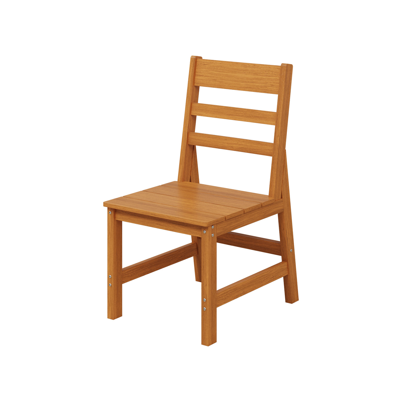 19" Modern Natural Wood Outdoor Dining Chair 2-Piece Set with 700 lb. Weight Capacity
