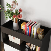 31.5" Modern Black/White Filing File Storage Cabinet With Swing Doors
