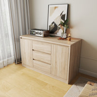 55" Modern Black Sideboard with Hidden Gun Safe & RFID NFC Lock