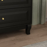 31.5 inches Modern Minimalist Black Modern Wood Cabinet Display Table Vertical 5-Drawer Dresser