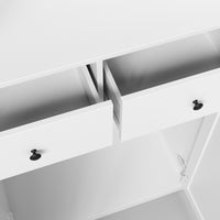 31.5'' Modern White EV Charger Cabinet with Cable Hooks, 2 Drawers and Storage Cabinet