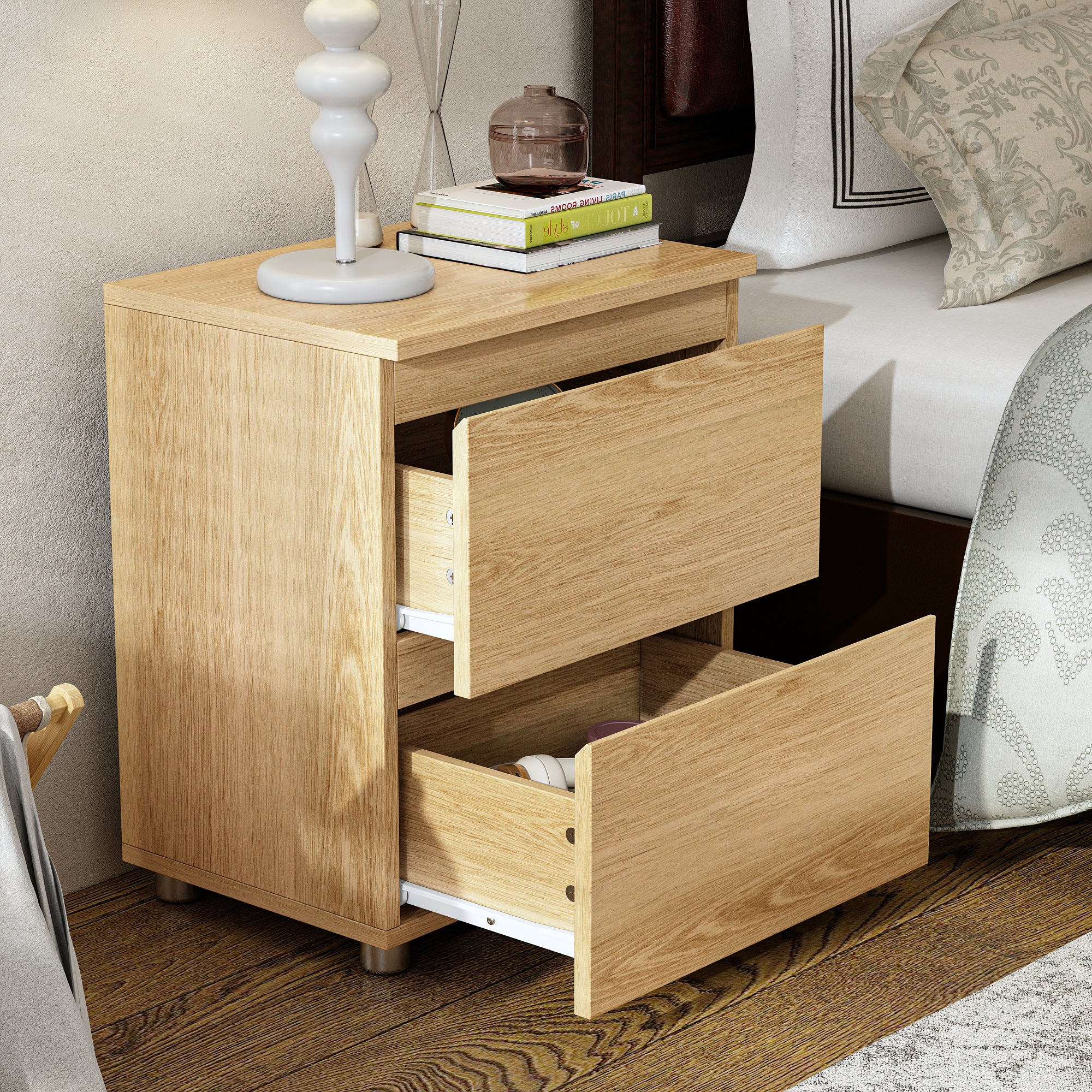 2-Drawer Chest Dresser Sideboard Night Table in Bedroom