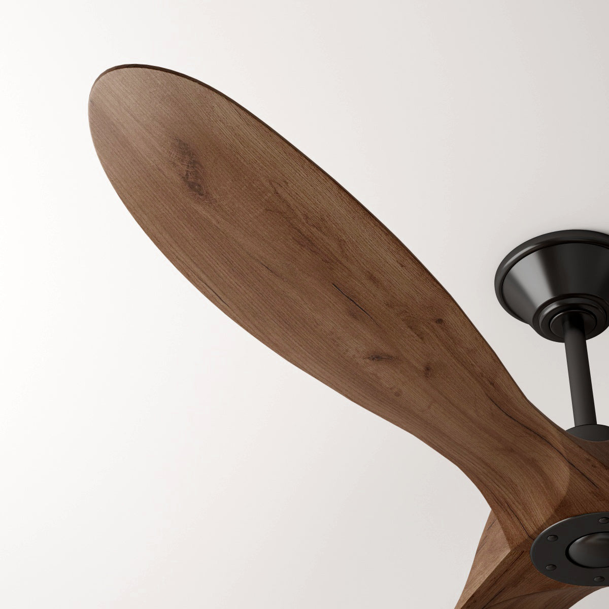 60" Modern Simple Brown Ceiling Fan With Wooden Streamline Design