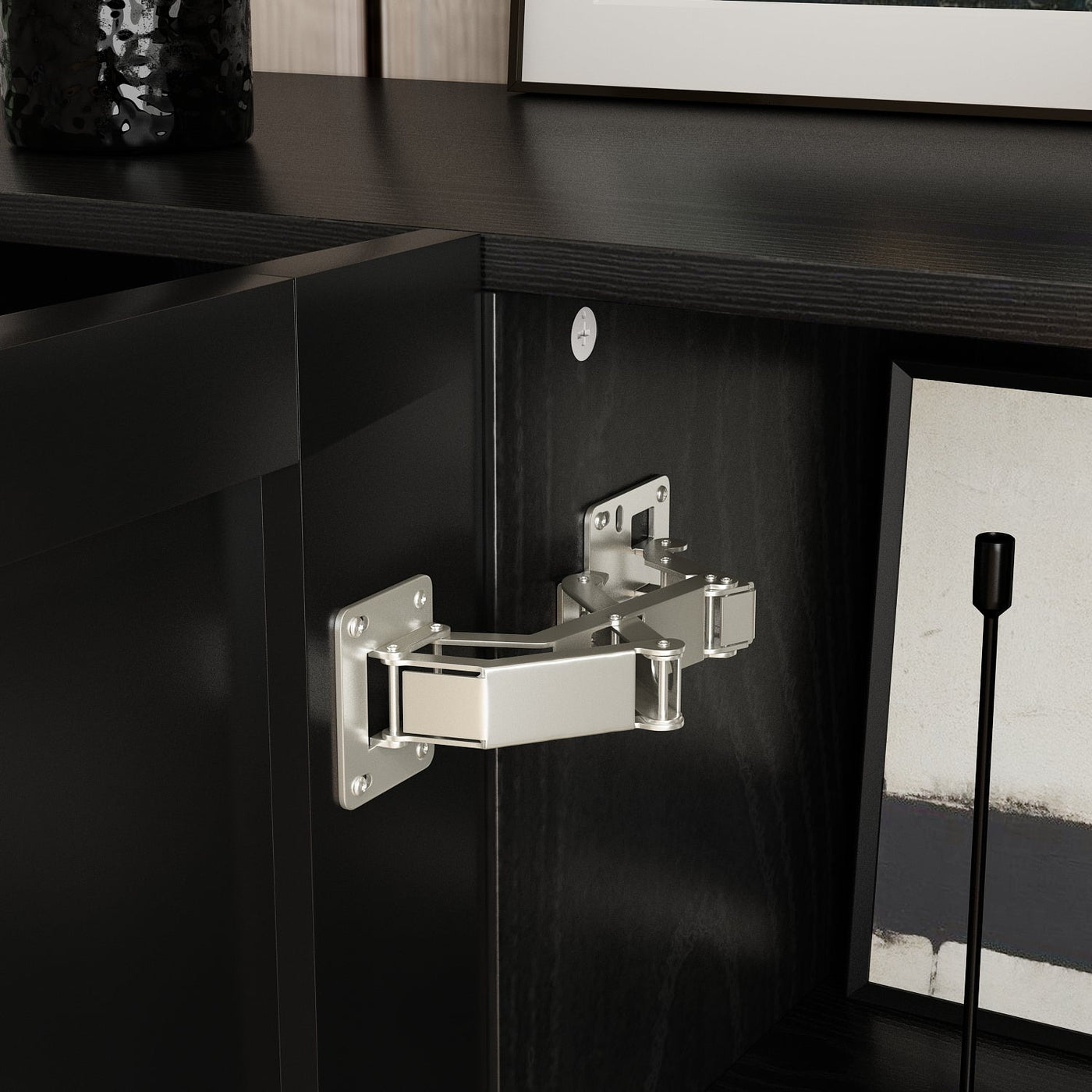 47.2" Modern Minimalist Black Buffet Cabinet with Storage