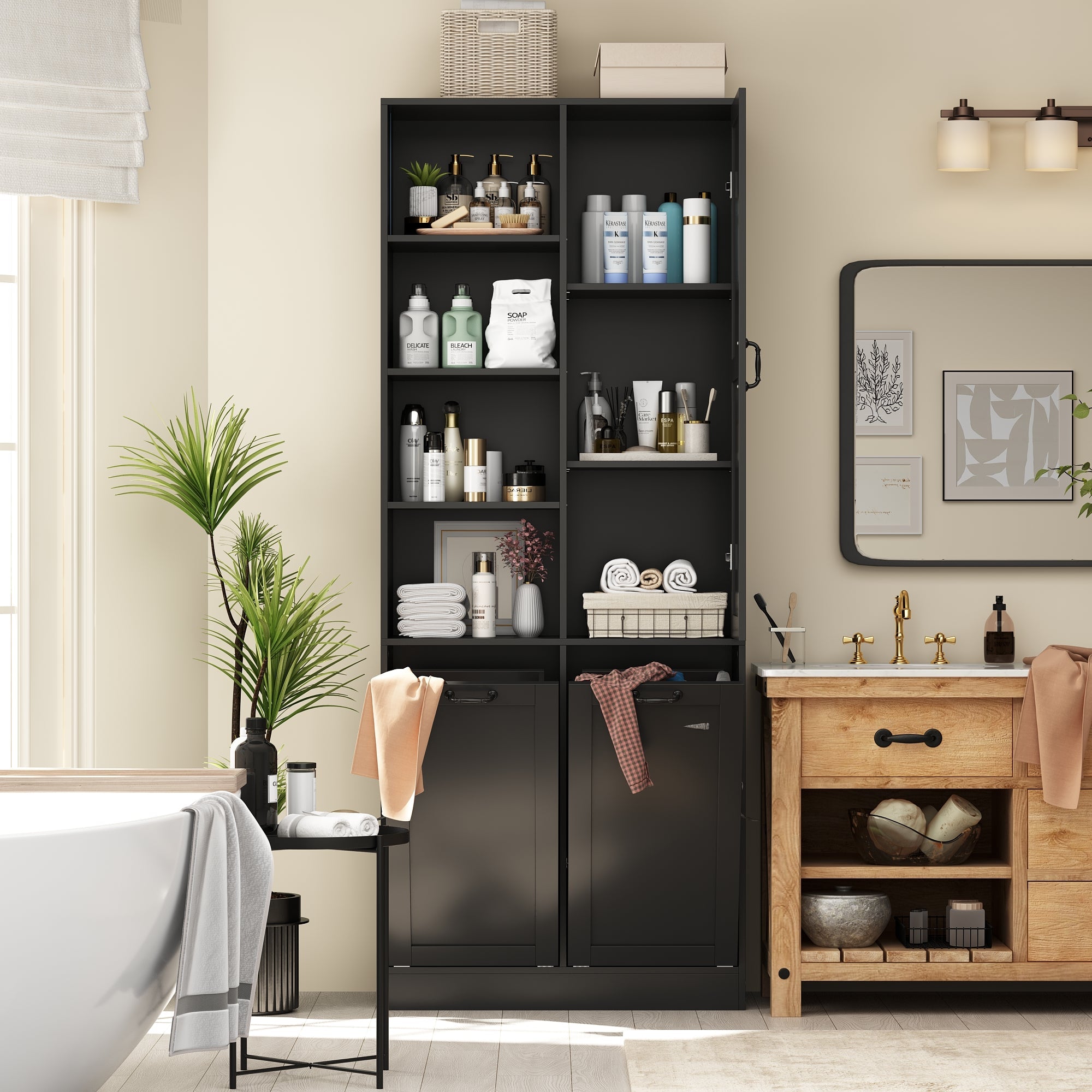 Elegent Bathroom Cabinet With White Finish