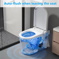 White smart toilet with ambient light