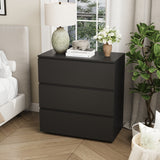 30.3" Modern 3-Drawer Nightstand / Small Dresser with Handle-Free Design