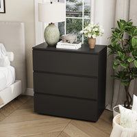 30.3" Modern 3-Drawer Nightstand / Small Dresser with Handle-Free Design