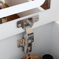 18.7" Modern White Makeup Vanity Desk with Lights and Flip Mirror