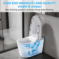 White smart toilet with ambient light