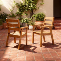 23" Outdoor Dining Chairs HDPE Patio Chairs with Wide Cup-Ready Arms All-Weather Durability (Set Of 2)