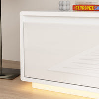 71" Minimalist High Gloss TV Stand with LED Ambiance