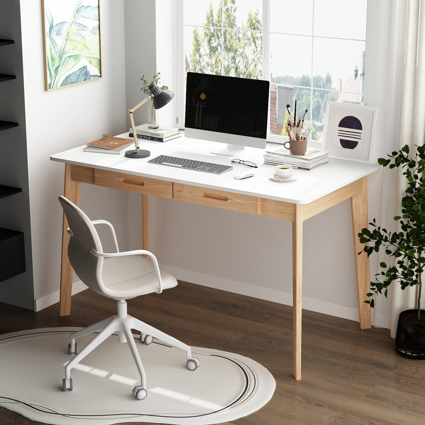 #Color_White&Light brown