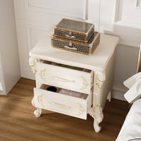 19.7" Elegant Nightstand with 2 Drawers