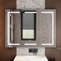 47.2" Modern Frameless Medicine Cabinet with Mirror and 3 Shelves